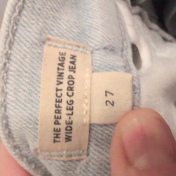 Madewell The Perfect Vintage Wide Leg Crop Jean Size 27 Light Wash Raw Hem - Picture 7 of 8